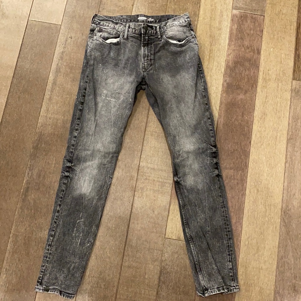 Gray retro style slim fit pants